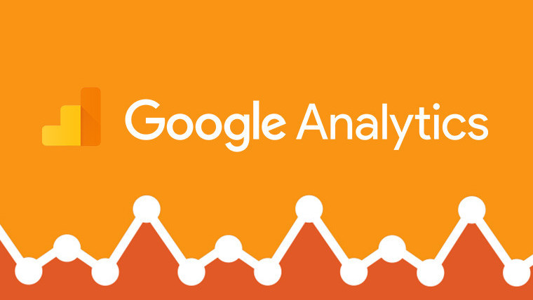 The Google Analytics logo on an orange background